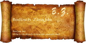 Bodisch Zinajda névjegykártya
